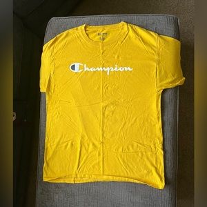 Champion yellow logo T shirt, size L (Men’s)